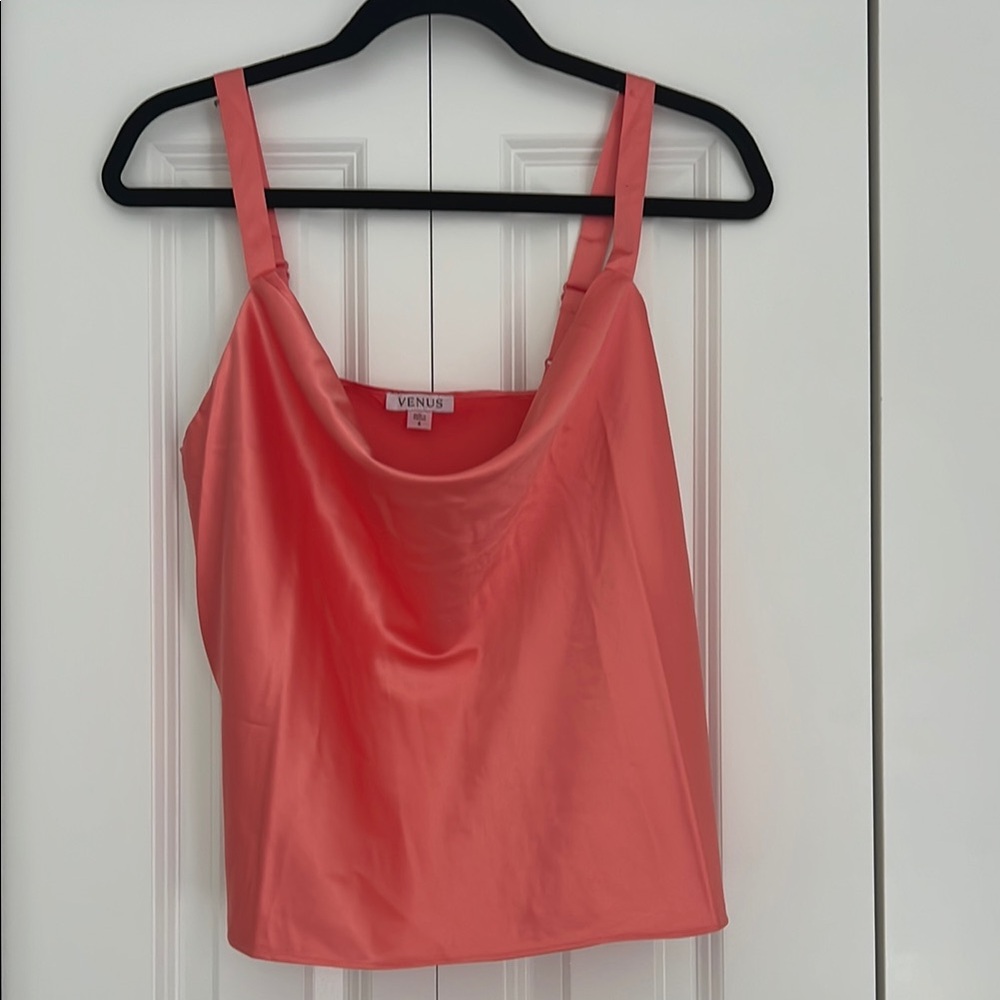 VENUS Cowl neck Coral Tank Top